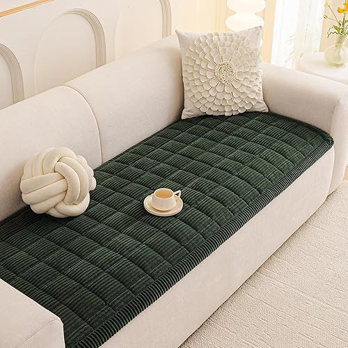 Miniatura 8 de MEETSKY Funda de sofá para sofá de 2 cojines, funda de sofá antideslizante para perros, protector lavable, apto para mascotas, fundas suaves para