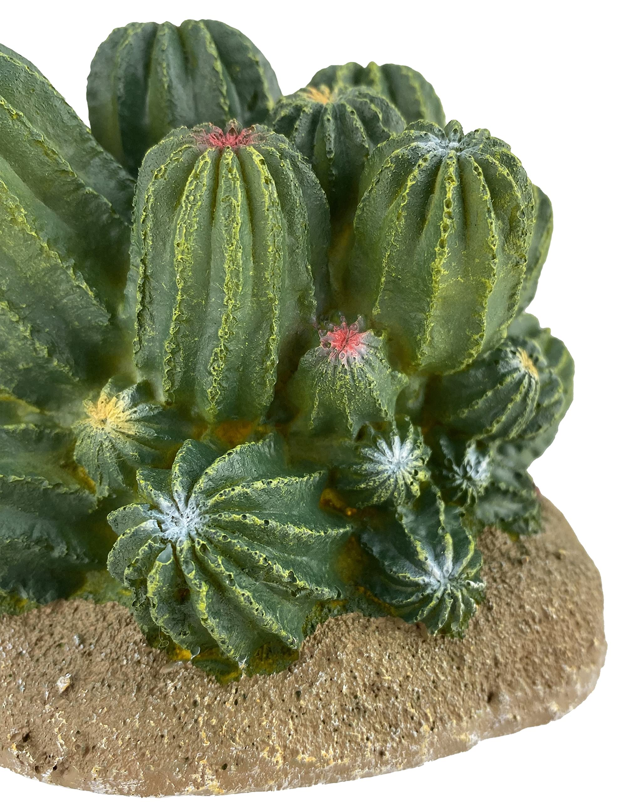 Komodo Fass-Kaktus-Reptilien-Dekoration, natürlich aussehende künstliche Pflanze, Terrarium, Ornament und Lebensraum-Dekoration, leicht zu reinigen und zu pflegen, 10,2 cm hoch