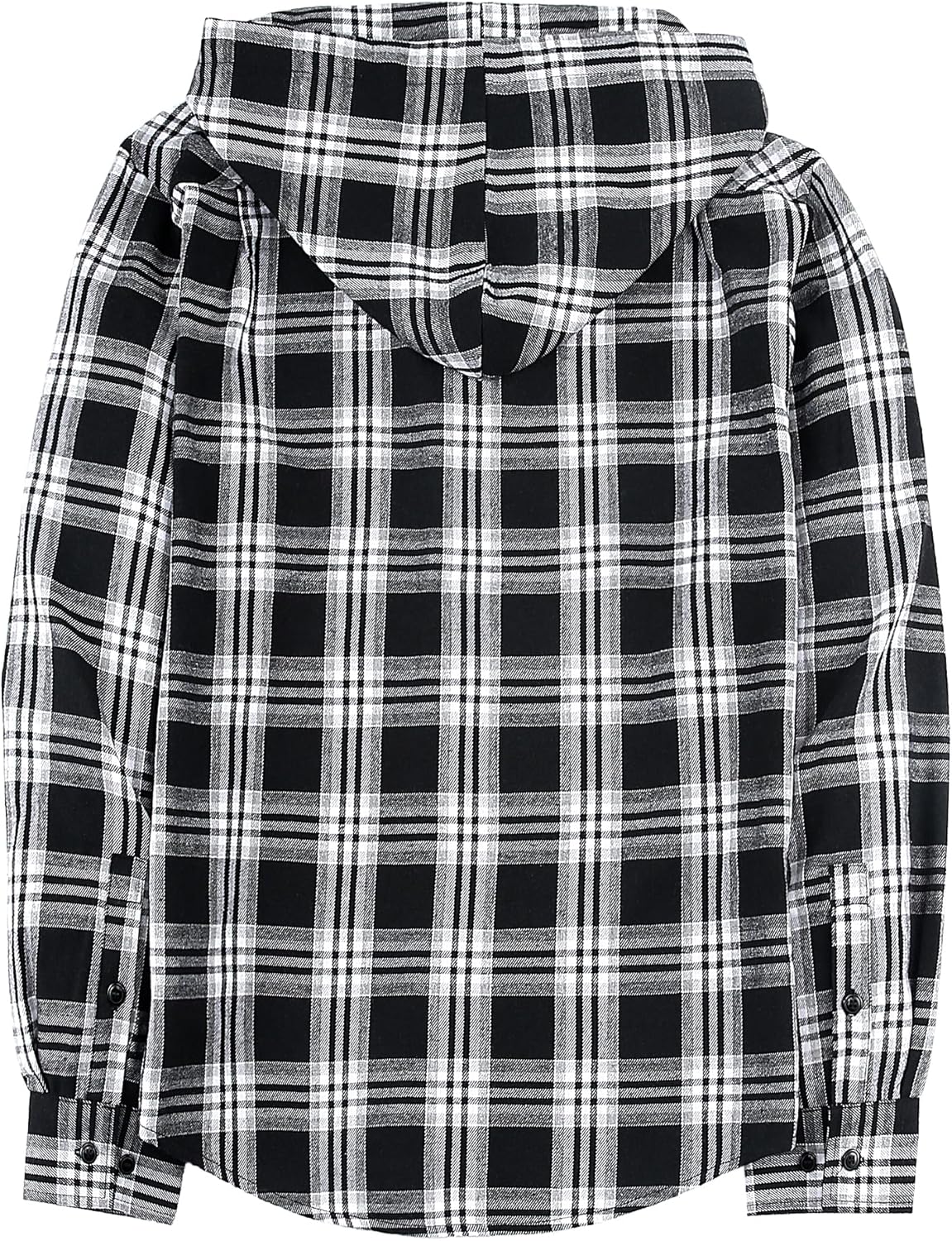 Mens Hooded Flannel Shirts Hoodie Shirt Lightweight Long Sleeve Casual Plaid Button Down Jackets Stylish with Pocket - Image 3