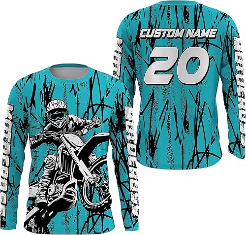 Miniatura 5 de Camiseta de motocross personalizada UPF30+ para motocicleta para jóvenes y adultos, para niños, hombres, mujeres, todoterreno, XM117