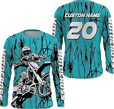 Custom Motocross Racing Jersey UPF30+ Dirt Bike Shirt Youth