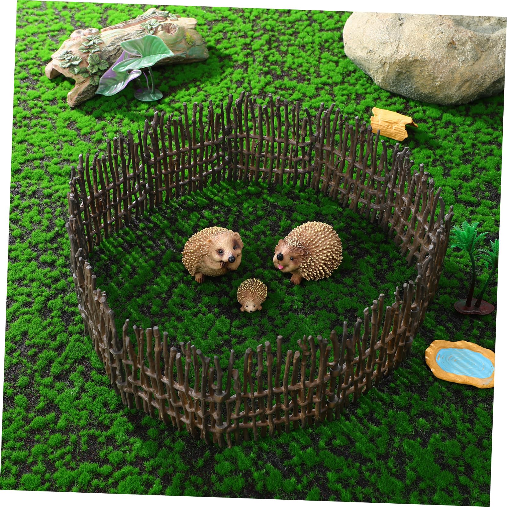 TOYANDONA de Vallas de Juguete y Material PVC para Animales de Granja Apariencia Realista Juego de 40 Piezas Accesorio Adecuado para Construcciones de Granja