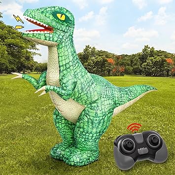 Jovow 2.4GHZ Remote Control Inflatable Dinosaur Toy for Kids,Electric Toy Dinosaur with 360Rotation,Forward & Backward,Rechargeable Walking Dinosaur Toy for Boys Kids Age 6-8 8-12 Birthday Gifts