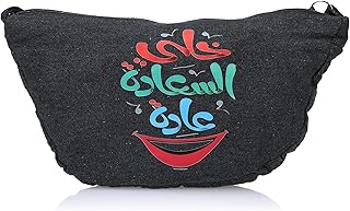 OX W-65 Comic Phrases Fabric Fashion Printed Waist Bag with Zipper for Women, Grey