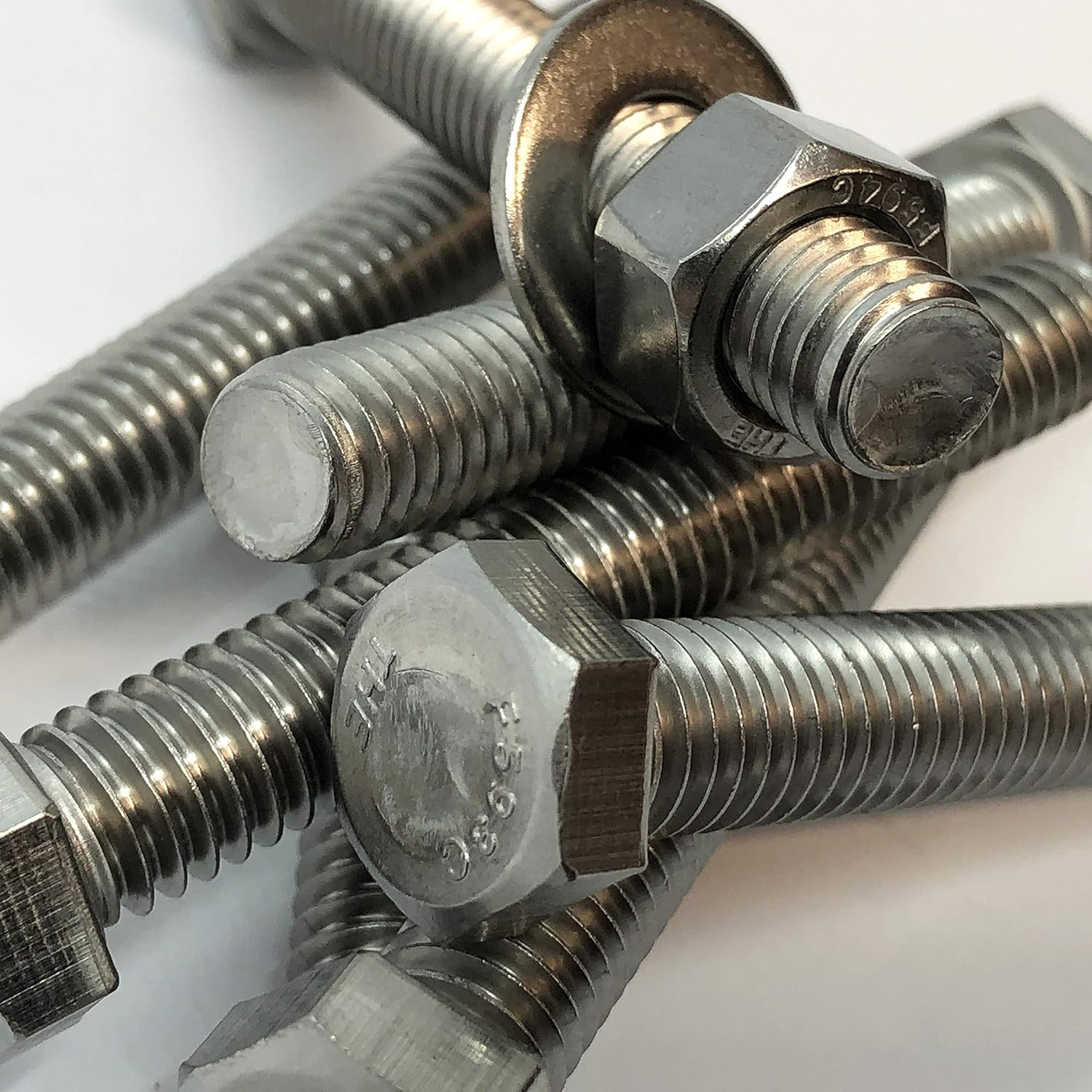 1/2" x 5" - 304 Stainless Steel Hex Bolt, Nuts & Washers - 18-8 Grade, General Purpose, ASME B18.2.1, Rust Proof, Coarse Thread, 5 Pack