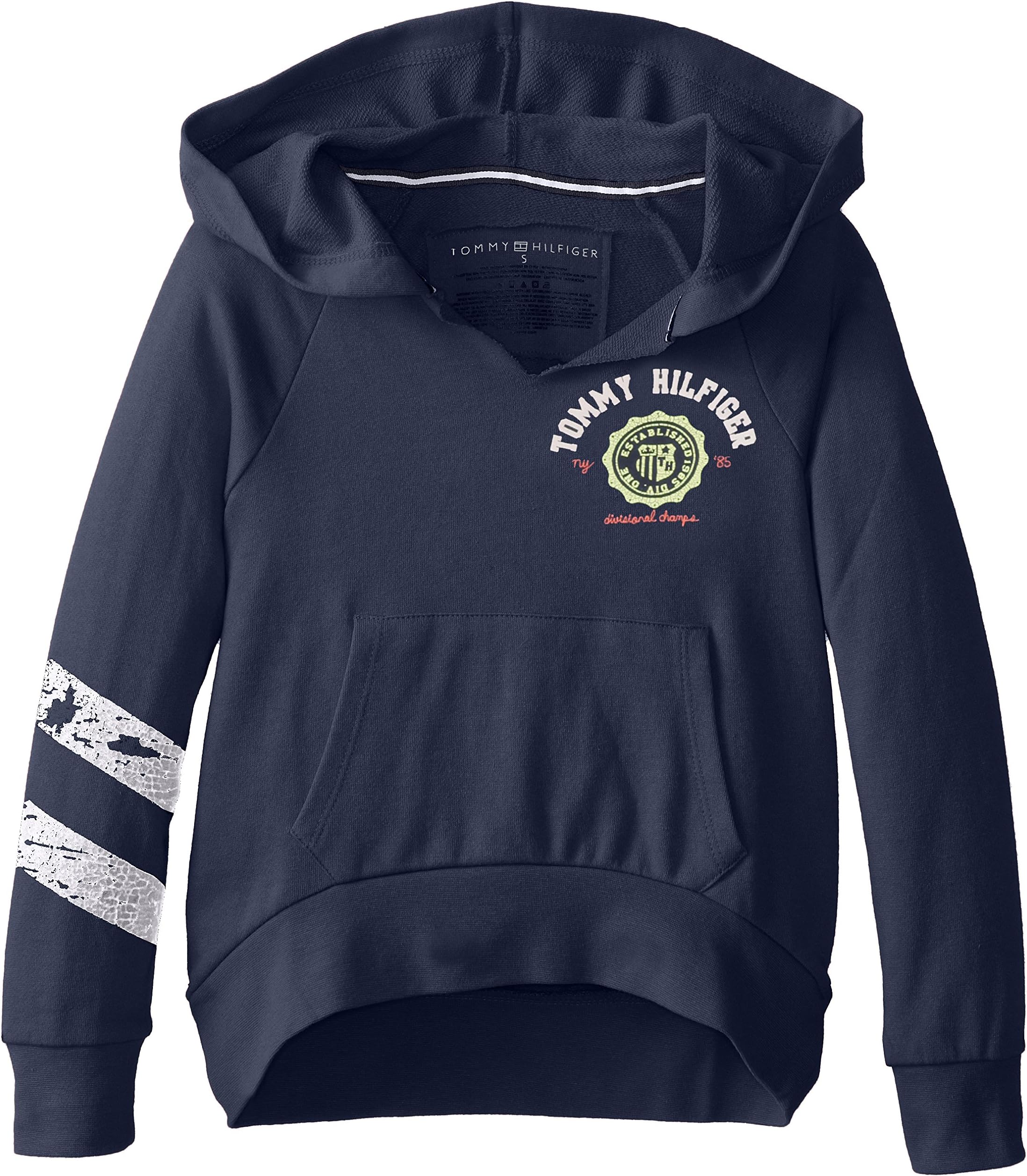 Tommy Hilfiger Big Girls' Stripe Sleeve Hoodie