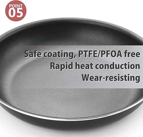 Miniatura 7 de Abizoe Juego de utensilios de cocina antiadherentes de 12 piezas sartenes y ollas antiadherentes con asas extraíbles eficiencia de espacio excelente