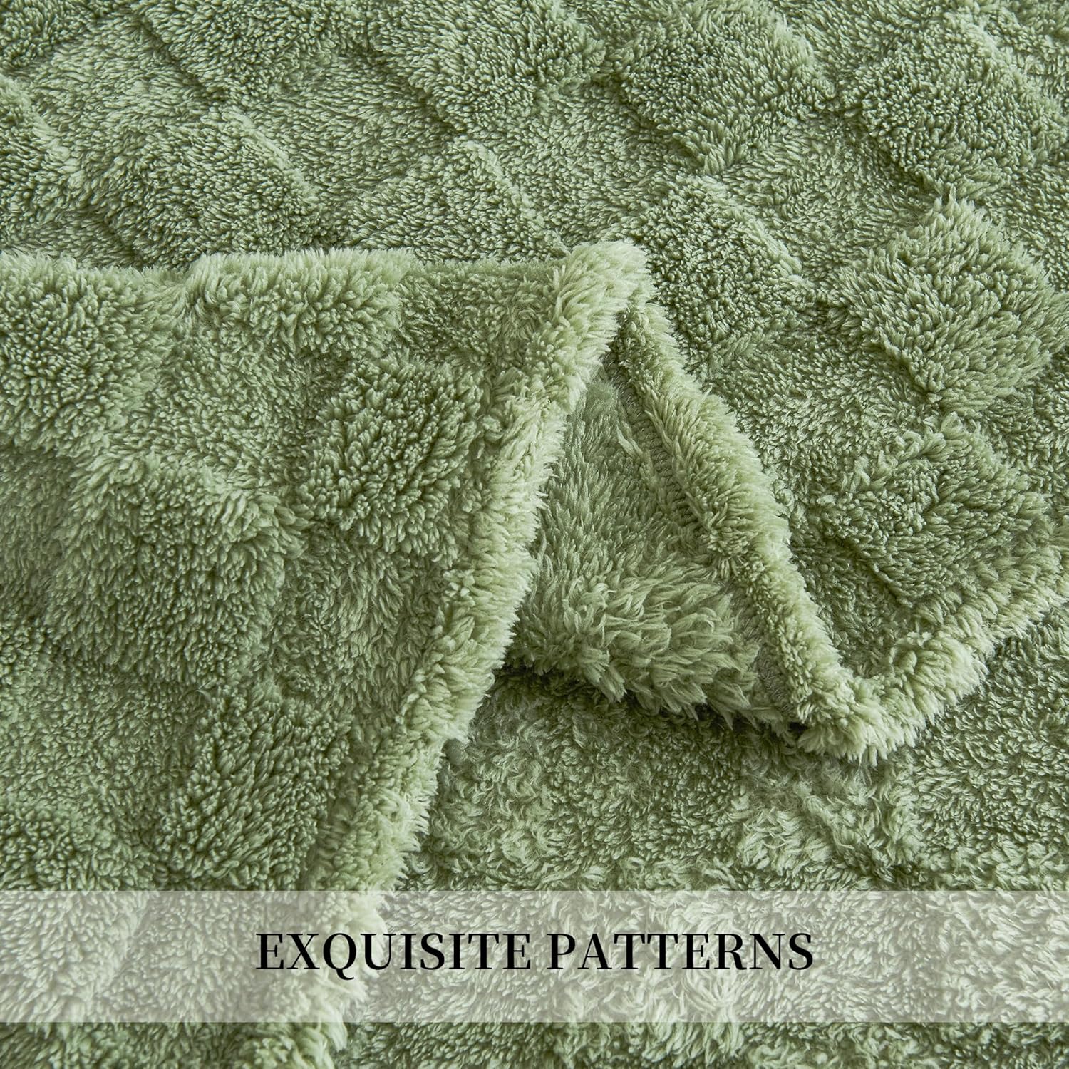 Aganear Flannel Throw Blanket - Cozy Soft Lightweight Fuzzy Checkered Throw Blanket for Women Portable Throw Blankets for Couch, Warm Present for Birthday, Christmas(50"x70", Sage Green) - Image 9