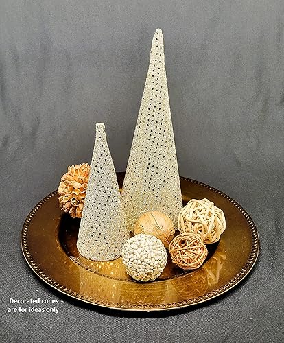 Miniatura 9 de Juego de 3 conos de papel maché con parte inferior abierta de 8.8 x 3.5 pulgadas (pequeño Plus) - Para proyectos de arte de bricolaje, manualidades