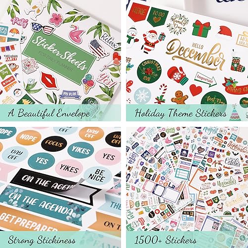 Miniatura 9 de Calcomanías para planificación, calcomanías y accesorios para planificador mensual, 25 páginas, más de 1500 impresionantes, calcomanías funcionales