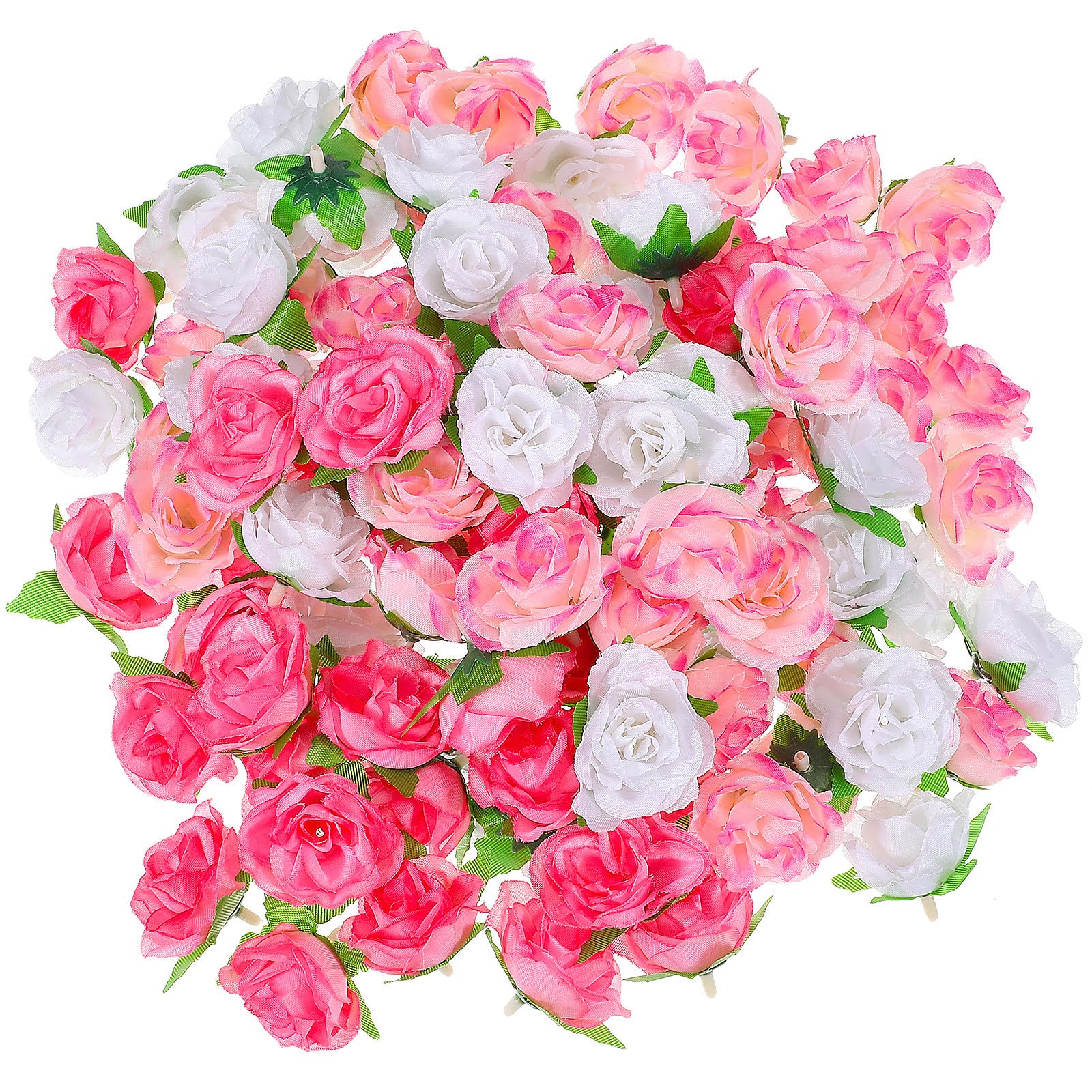Cabezas de flores artificiales rosas pequeñas de seda para manualidades y fiestas 100 uds