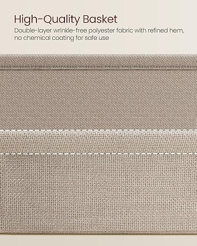 Miniatura 6 de VASAGLE LILEA Collection - Mesa auxiliar con cesta de tela, mesita de noche moderna, mesita de noche cuadrada, para sala de estar, dormitorio,