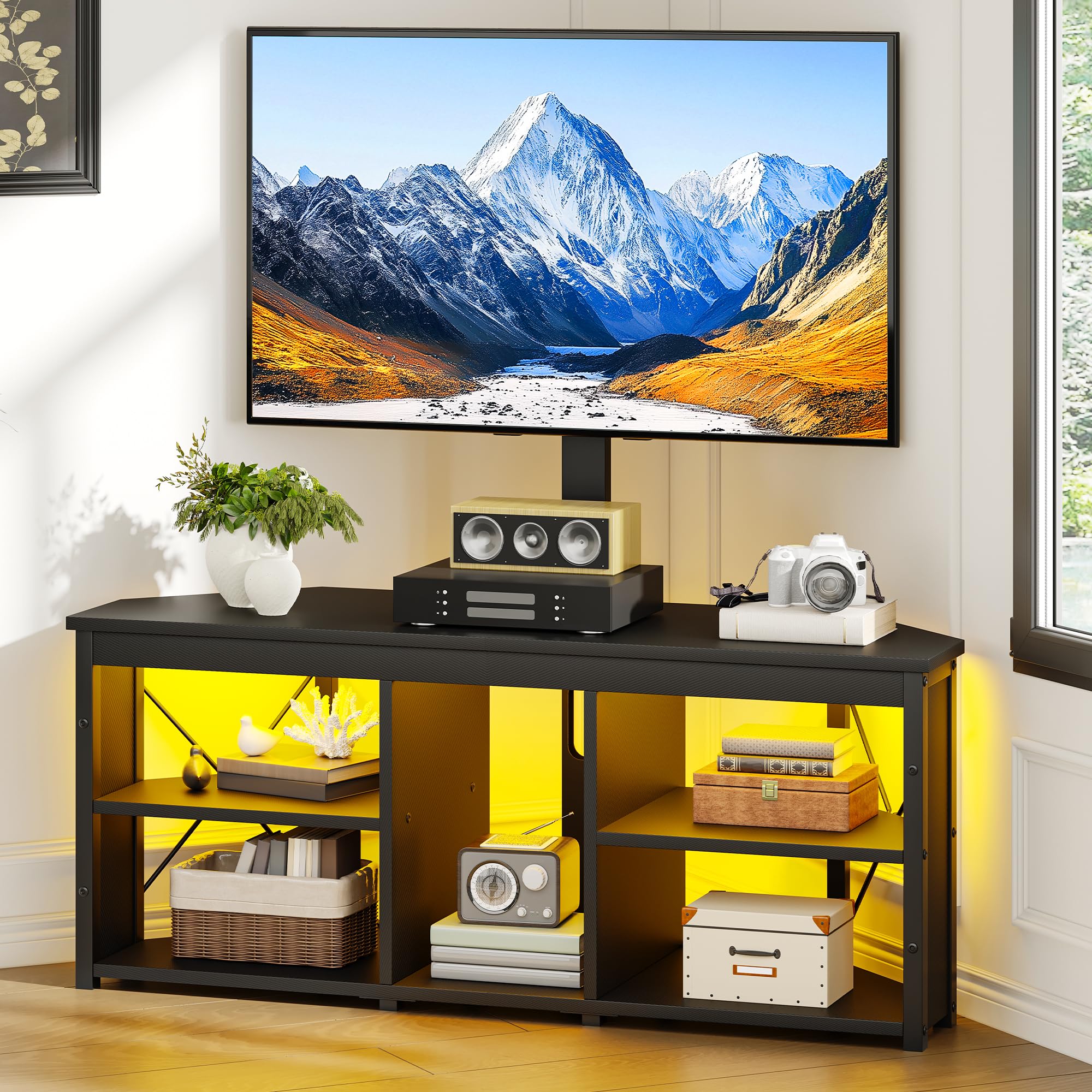 YITAHOME TV柜115CM带安装支架LED灯角柜 - Dettaglio