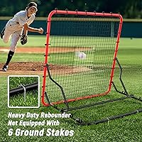 Vista 6 de Baseball Rebounder ,4x4.5FT Soccer Rebounder with 4 Adjustable Angles, 28 Bungee Cords to Adjust Elastic, Sports Equipment for