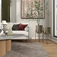 Vista 14 de Deco 79 Maceta de metal para interiores y exteriores, maceta grande con soporte extraíble, juego de 2 macetas de 19 pulgadas, 22 pulgadas de alto