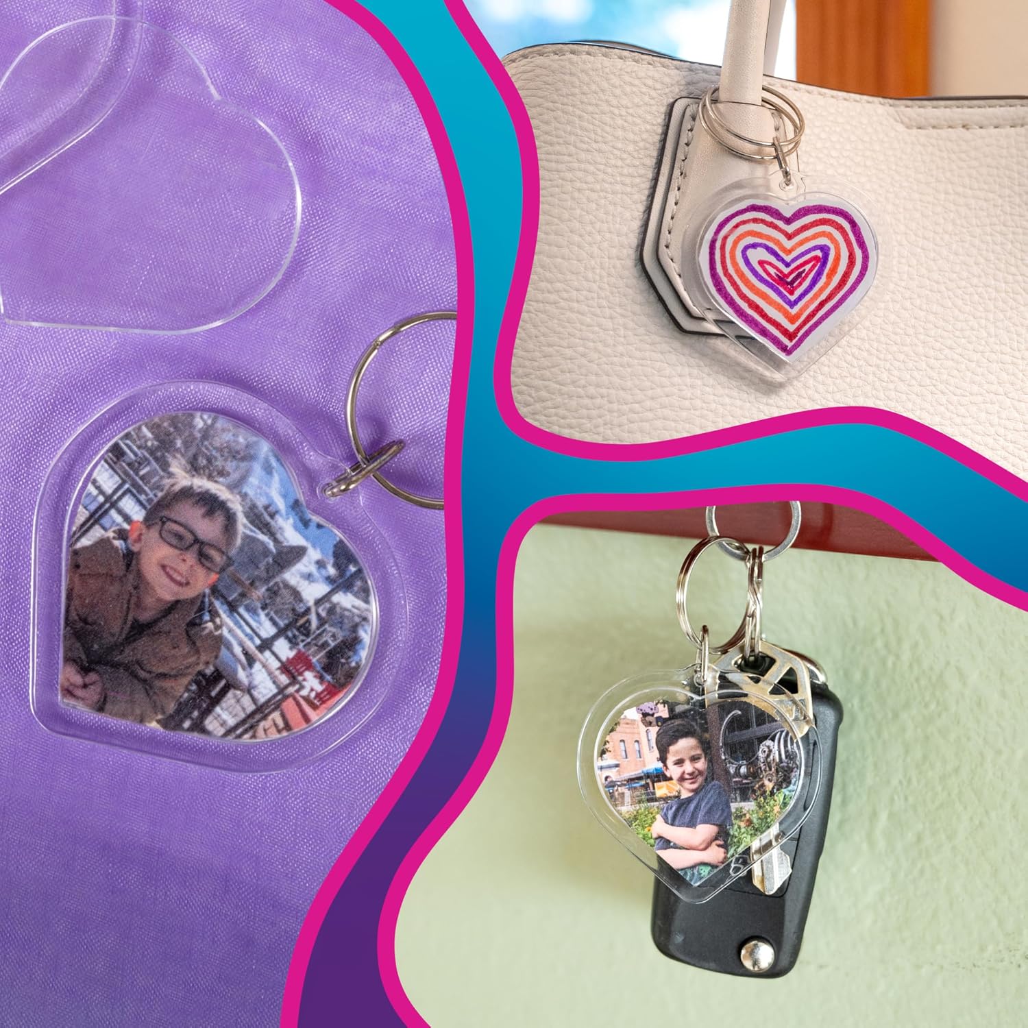 READY 2 LEARN Heart Key Rings, Set of 12, Valentine's Day Crafts for Kids