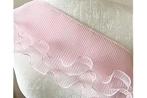 5" Pleated Pink Tulle Lace Collar Trimming