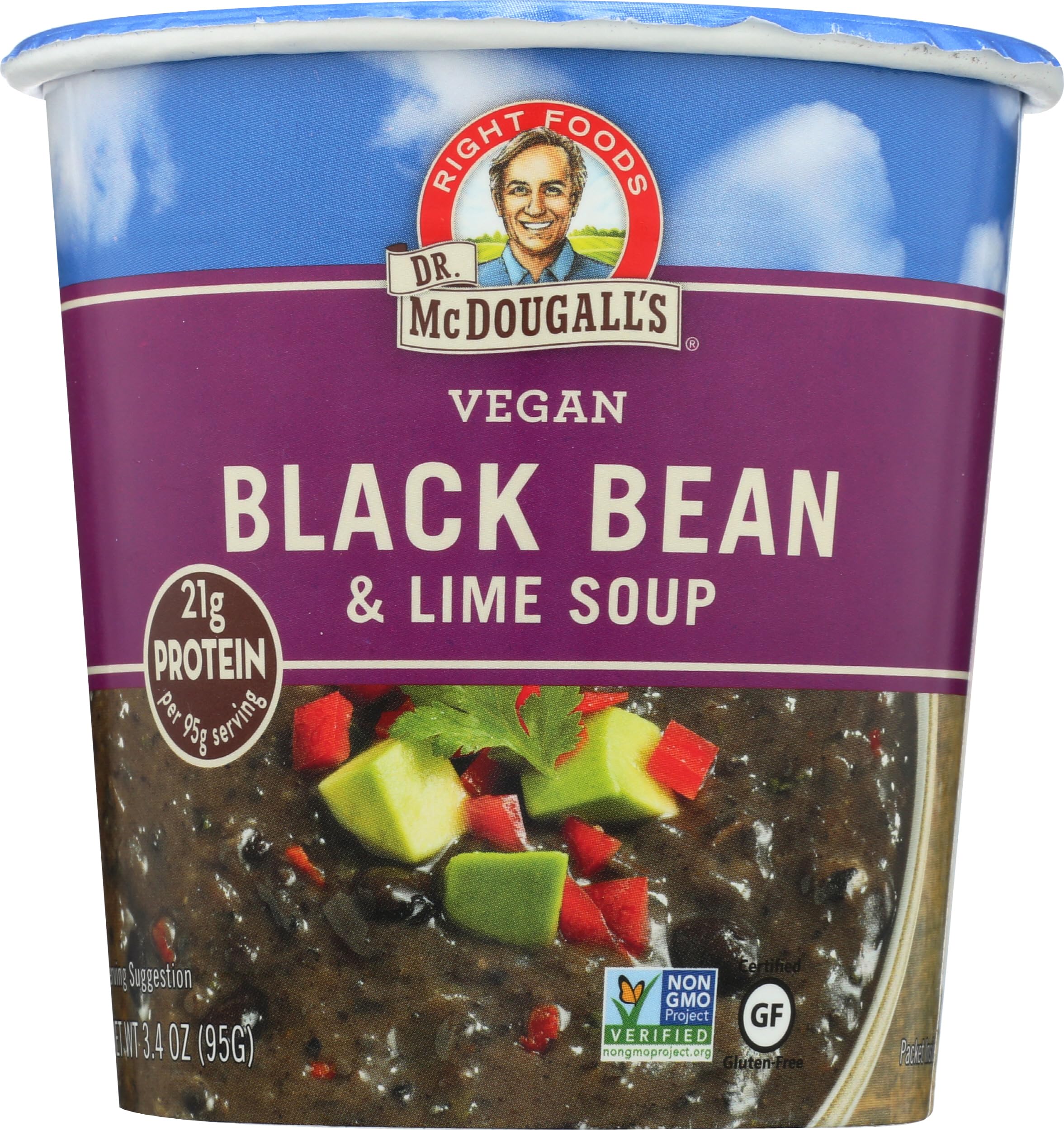 Dr. McDougall's Vegan Black Bean & Lime Soup, 3.4 oz
