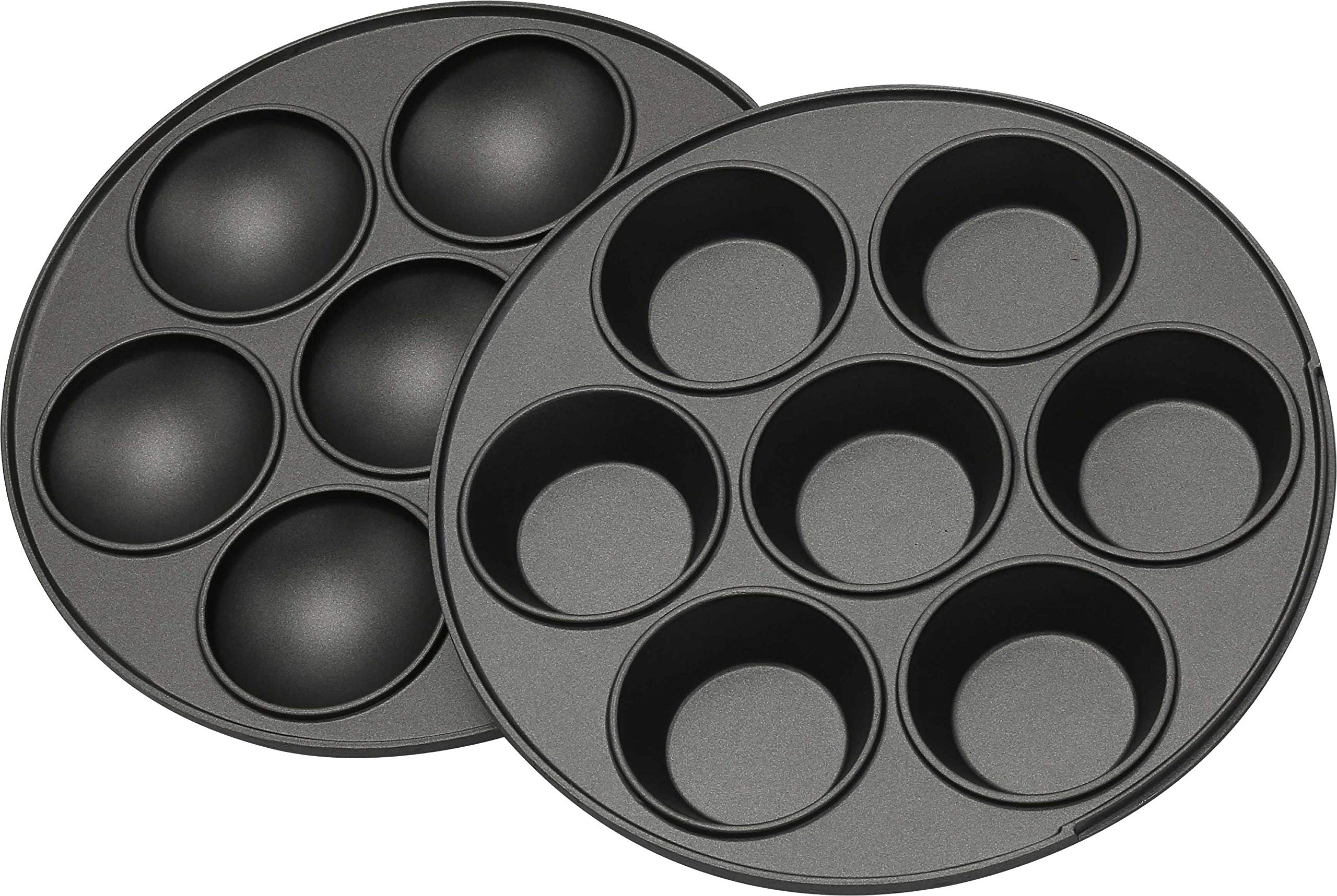 Melissa 16250072 3in1 Donut Muffin und Popcake-Maker 3 auswechselbare Backplatten, Rot Metallic