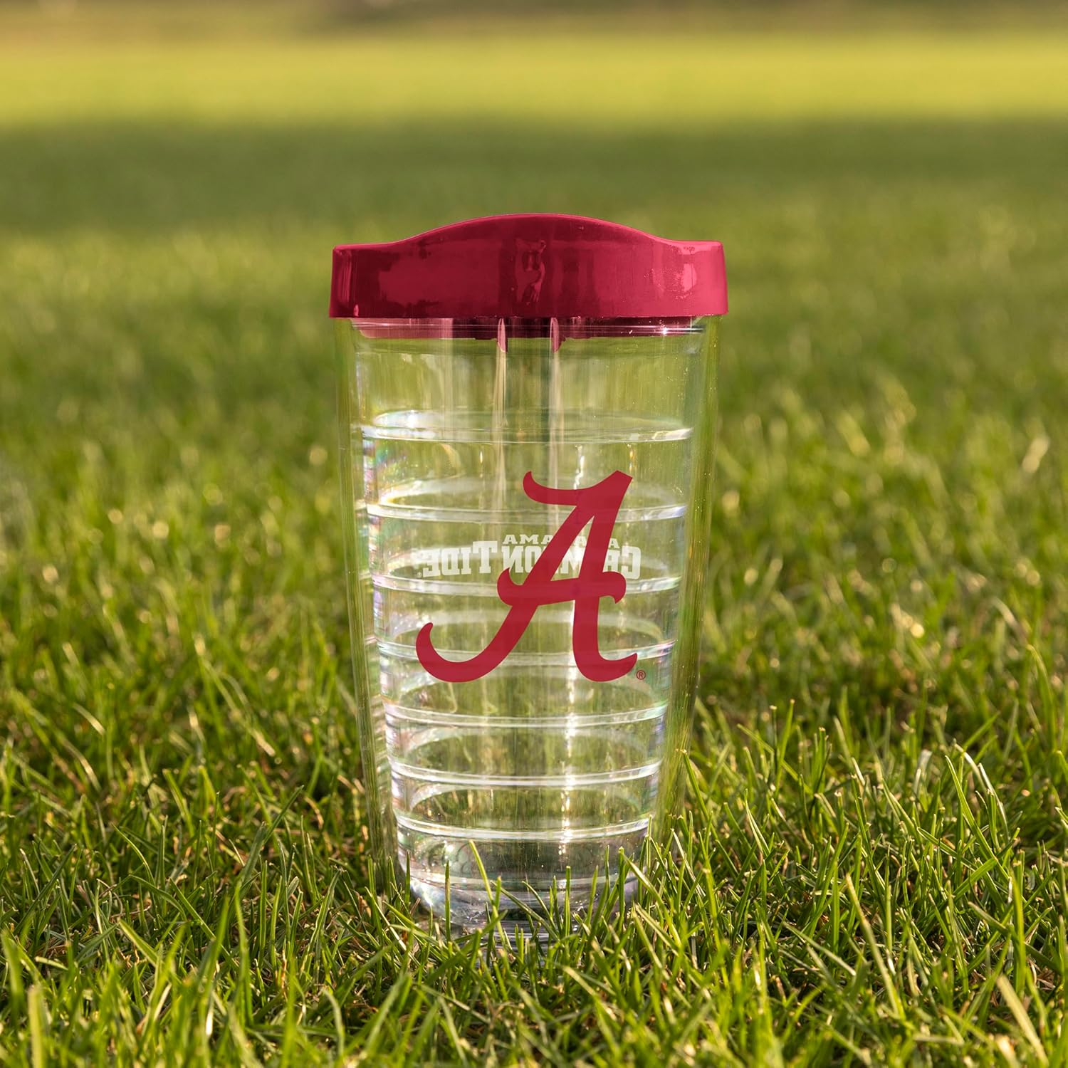 Logo Brands NCAA Alabama Crimson Tide 16 oz Double Wall Clear Tumbler – Team Color Slider Lid | Fits Most Cup Holders |Made In The USA | Spill-Resistant Lid | BPA Free - Image 4