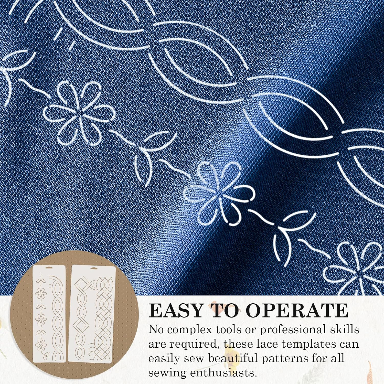 2Pcs Clothing Quilting Stencils, Plastic Sewing Patchwork Quilt Template,Embroidery Flower Line Creations Stencil DIY Craft