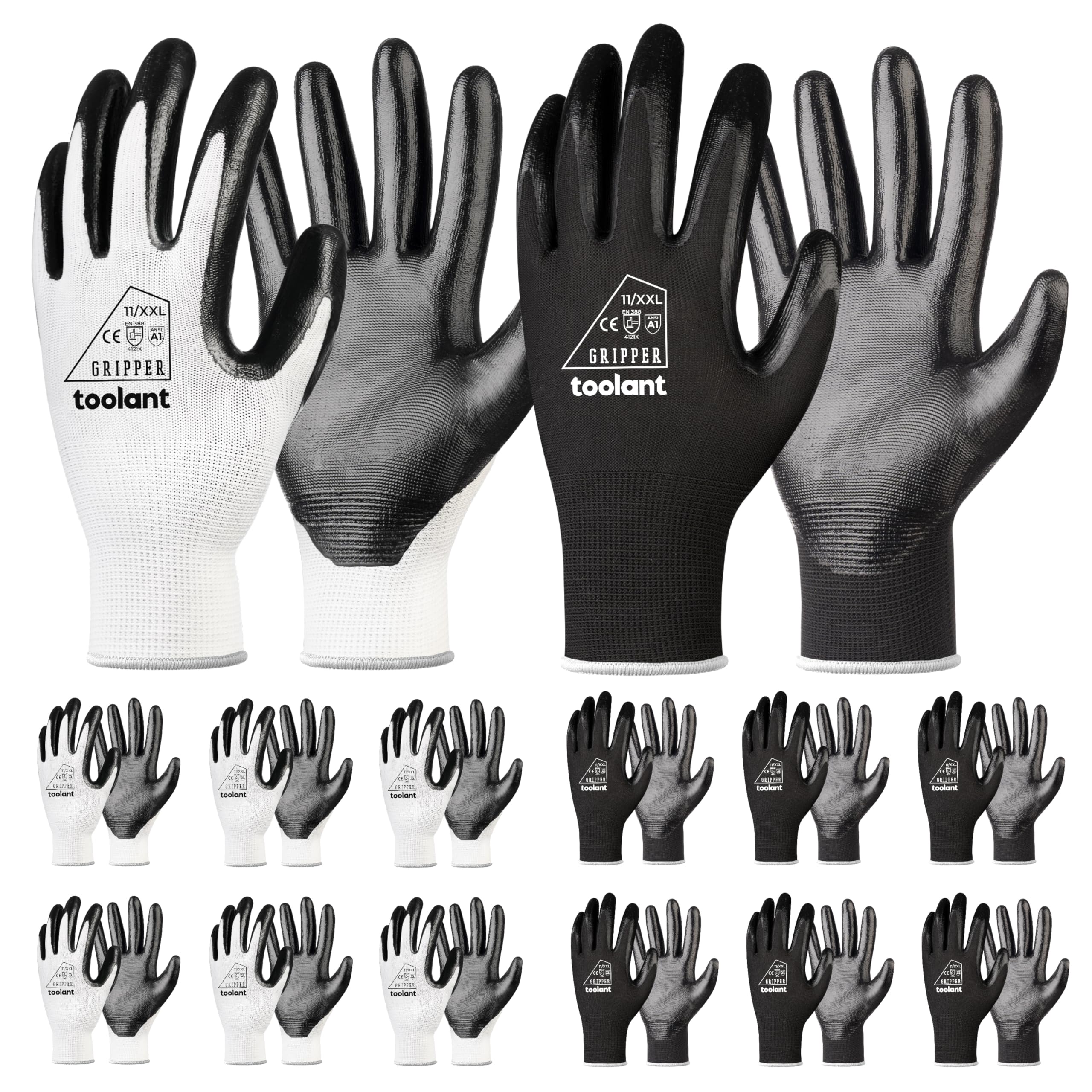 toolant Nitrile Coating Work Gloves for Men, Superior Oil Resistance, Safety Work Gloves with Grip, Touch Screen