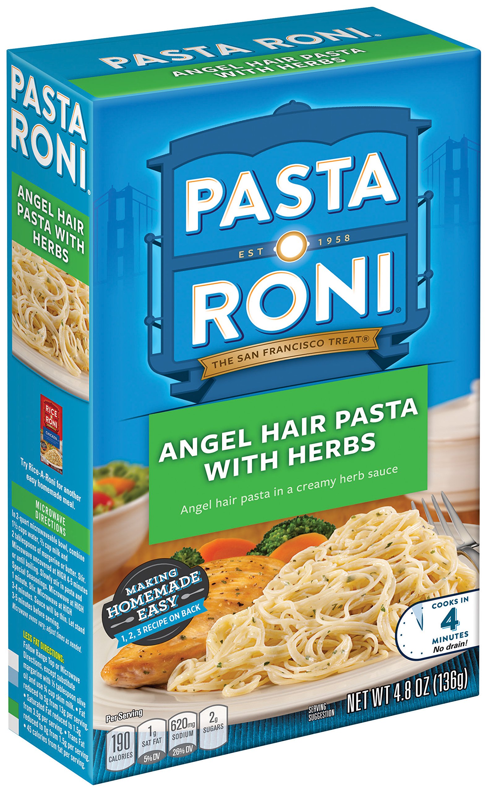 Pasta Roni Angel Hair Pasta With Herbs Mix,4.8 Ounce (Pack of 12 Boxes)