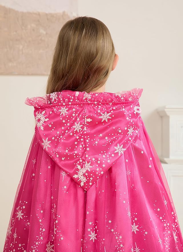 Capa de princesa para niñas color rosa talla 5-7 años miniatura 6