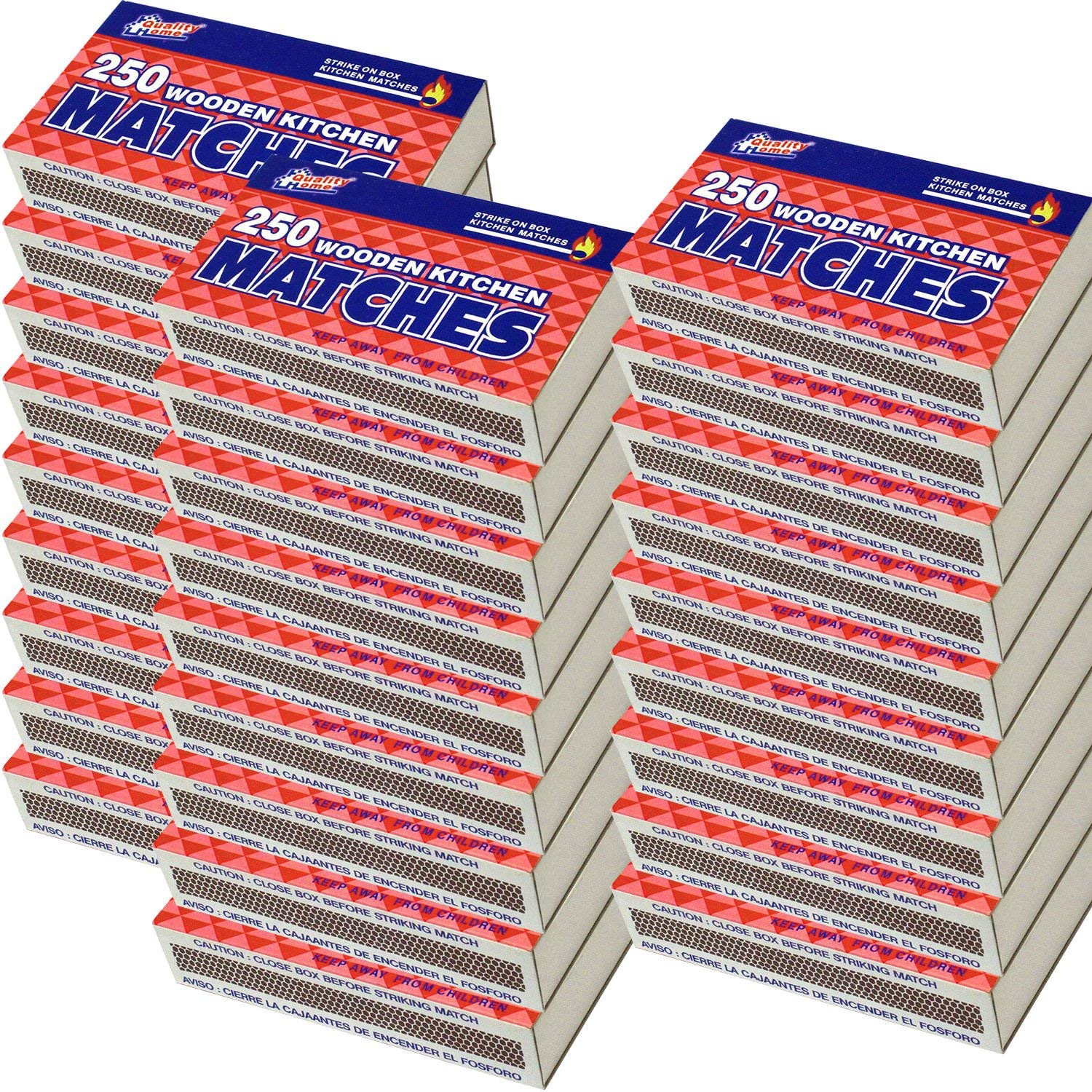 Amazon.com: 24 Packs Large Matches 6000 Total Count Strike on Box ...