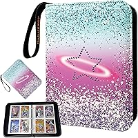 Vista 15 de Carpeta de tarjetas coleccionables para 4 bolsillos, 480 tarjetas con 60 fundas extraíbles con cremallera de protección, pulsera de fácil