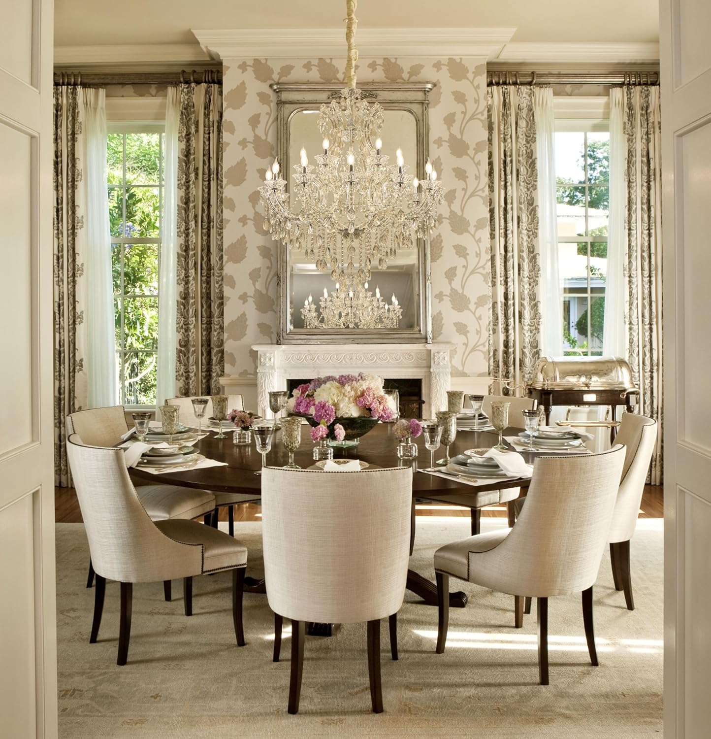 Large Luxurious Crystal Chandeliers Transparent 19 Lights,Modern K9 Crystal Chandelier Light Fixture for Living Room, Kitchen, Dinning Room, Foyer stairwell (19 Lights 2-Tier)
