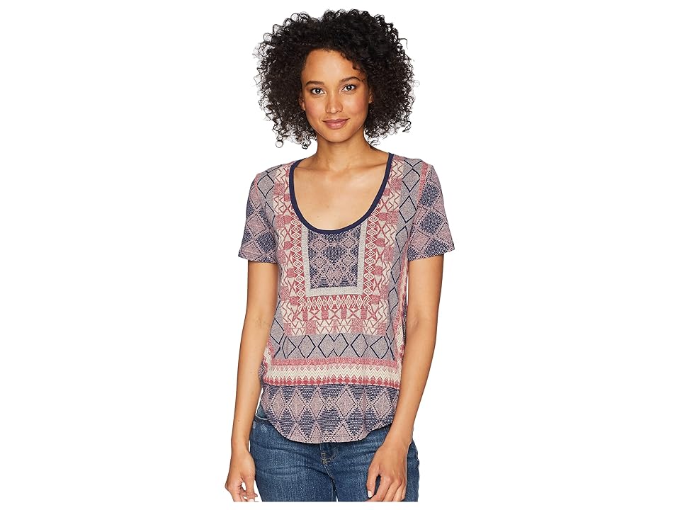 

Lucky Brand Border Print Tee (Multi) Women's T Shirt