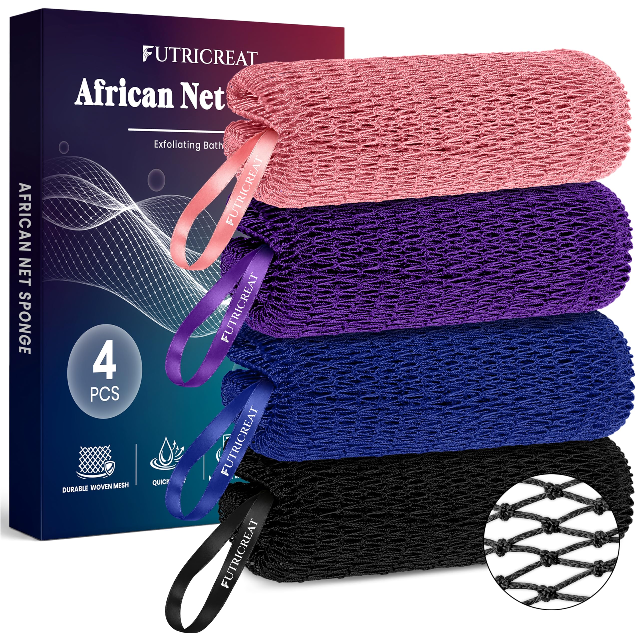 African Net Sponge - Exfoliating Back Scrubber -21