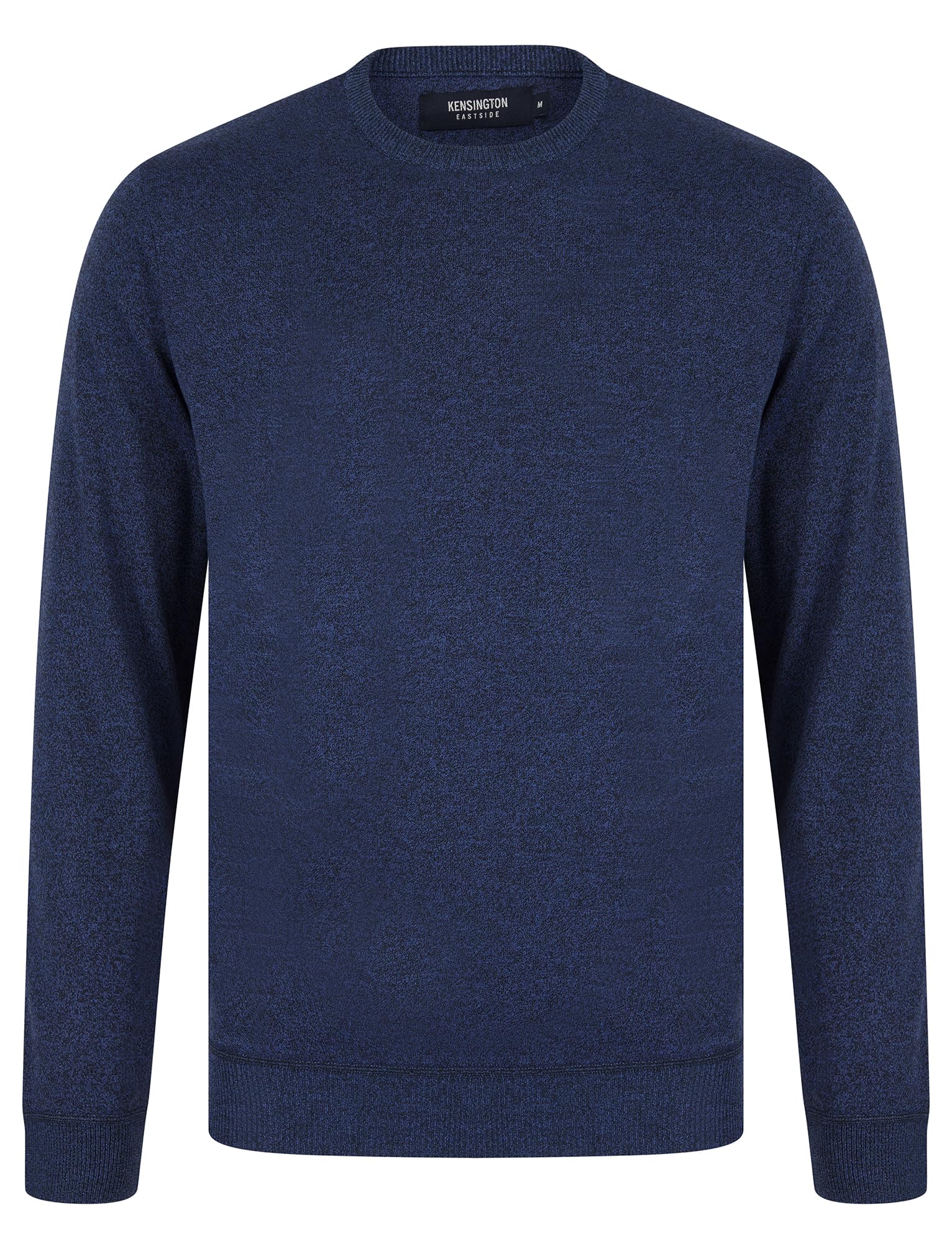 Kensington Eastside Men's Blue Birdseye Knit Pique Crew Neck Jumper