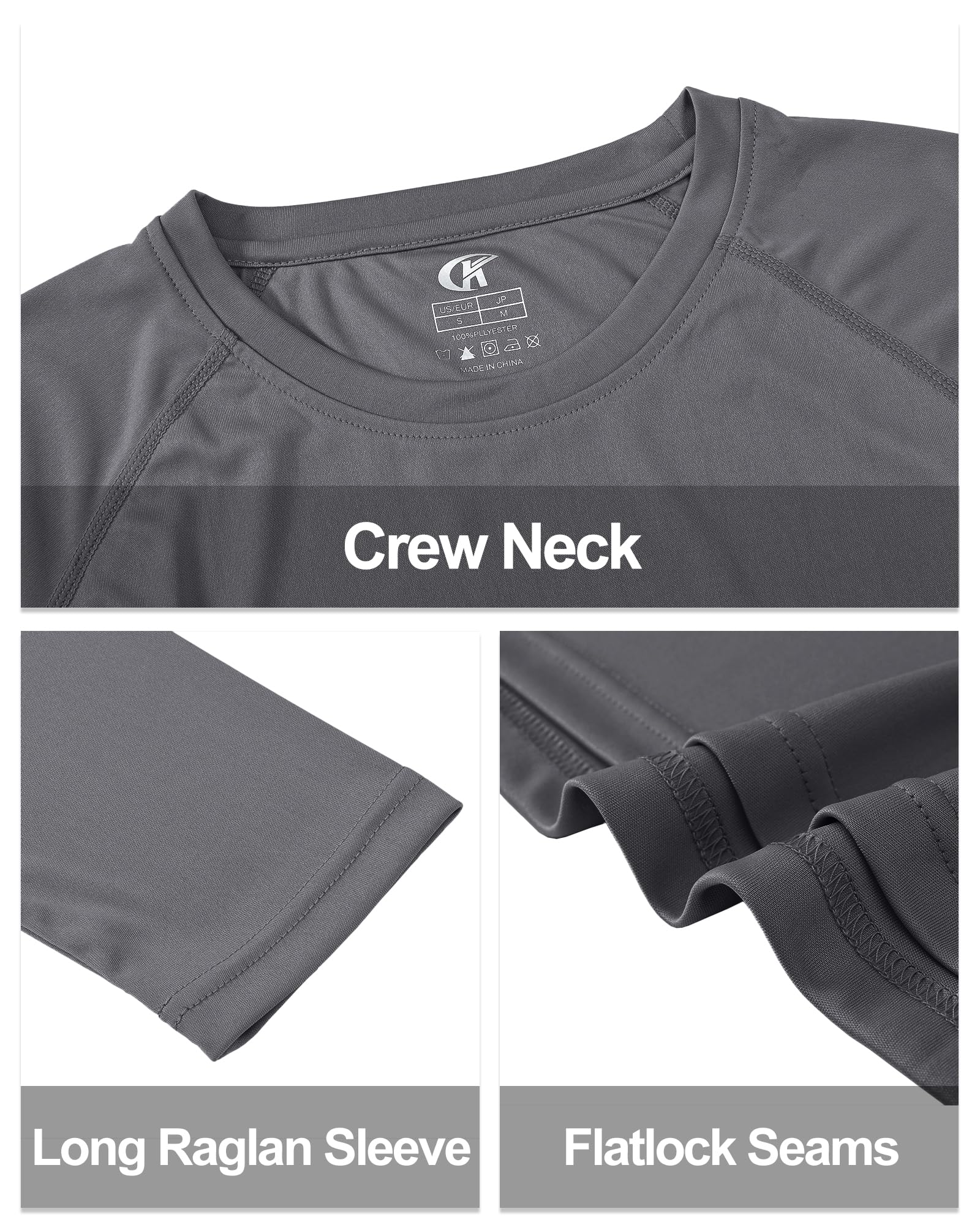 Tyhengta T-shirt anti-UV à manches longues pour homme, pour l'été, la plage, la protection solaire, séchage rapide