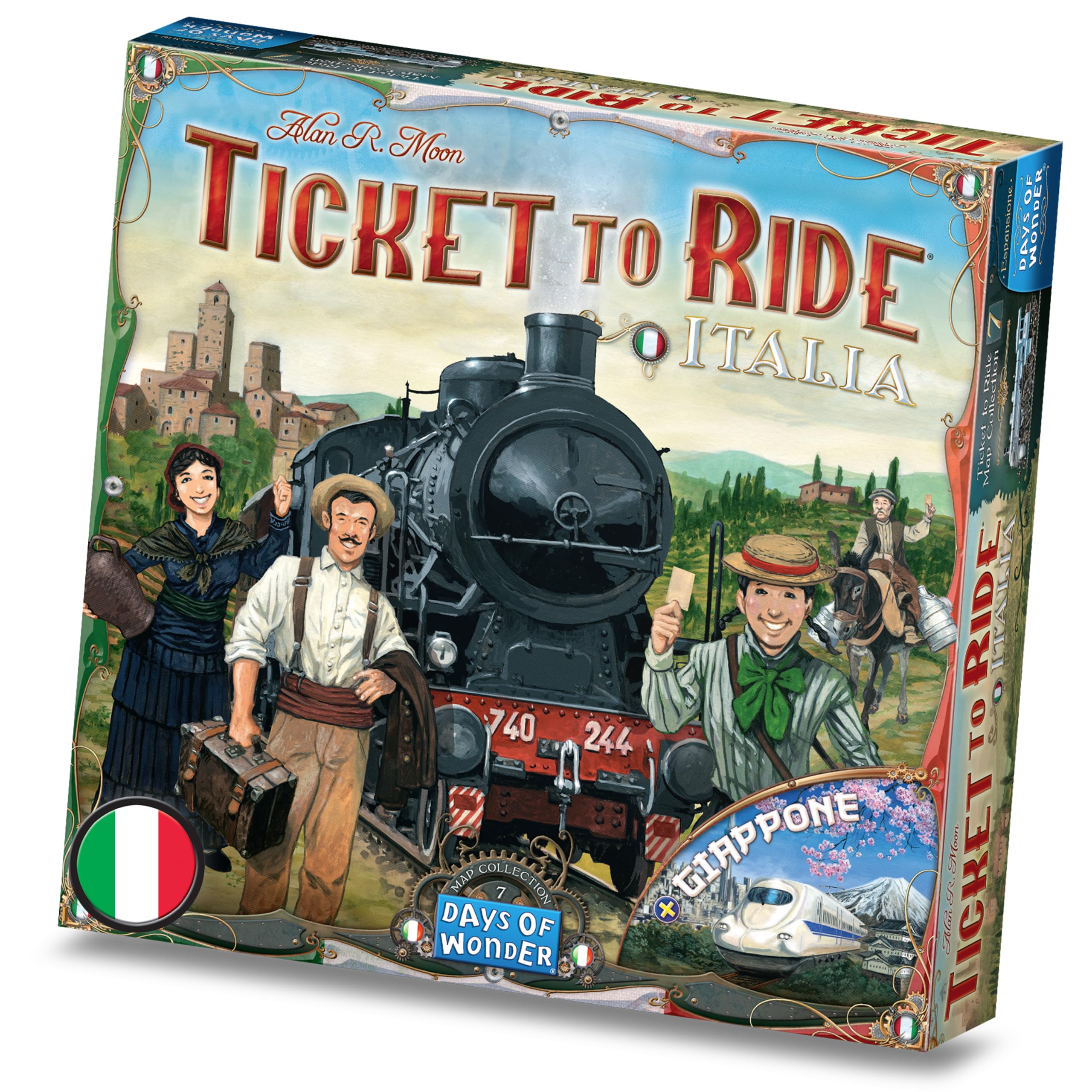 Asmodee Ticket to Ride: Italie + Japon-Jeu de Table, édition en Italien (8507), Single, 720632, Multicolore, Taille Unique - Version Italienne