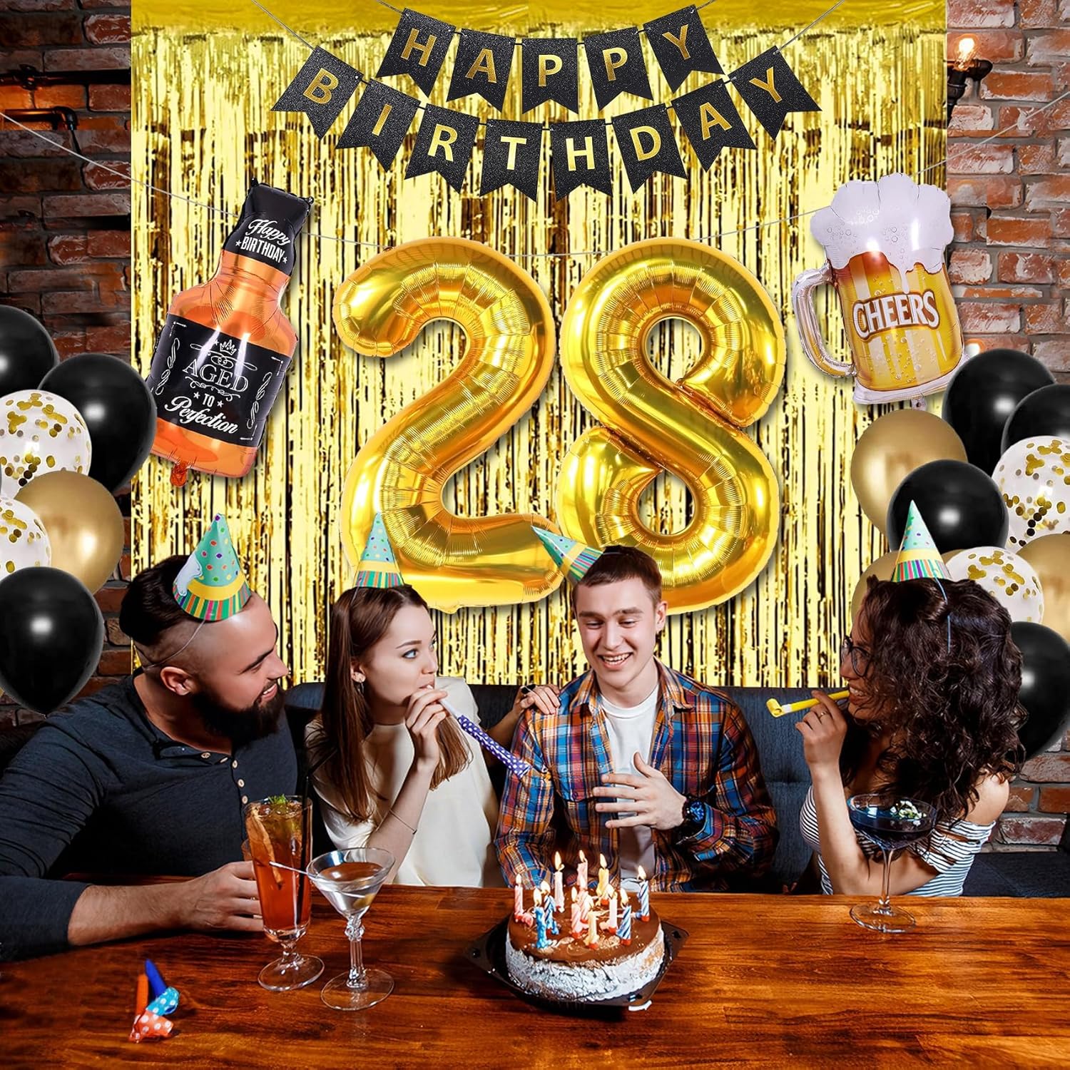 ROTASLOG 28th Birthday Decorations For Men: 32pcs, Gold, Party Balloons, Birthday Decor, Men's, 28th Birthday - Image 8