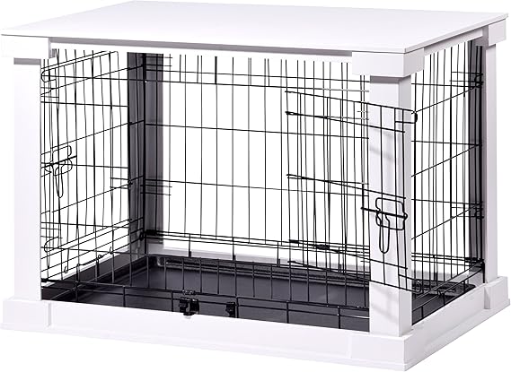small white dog crate