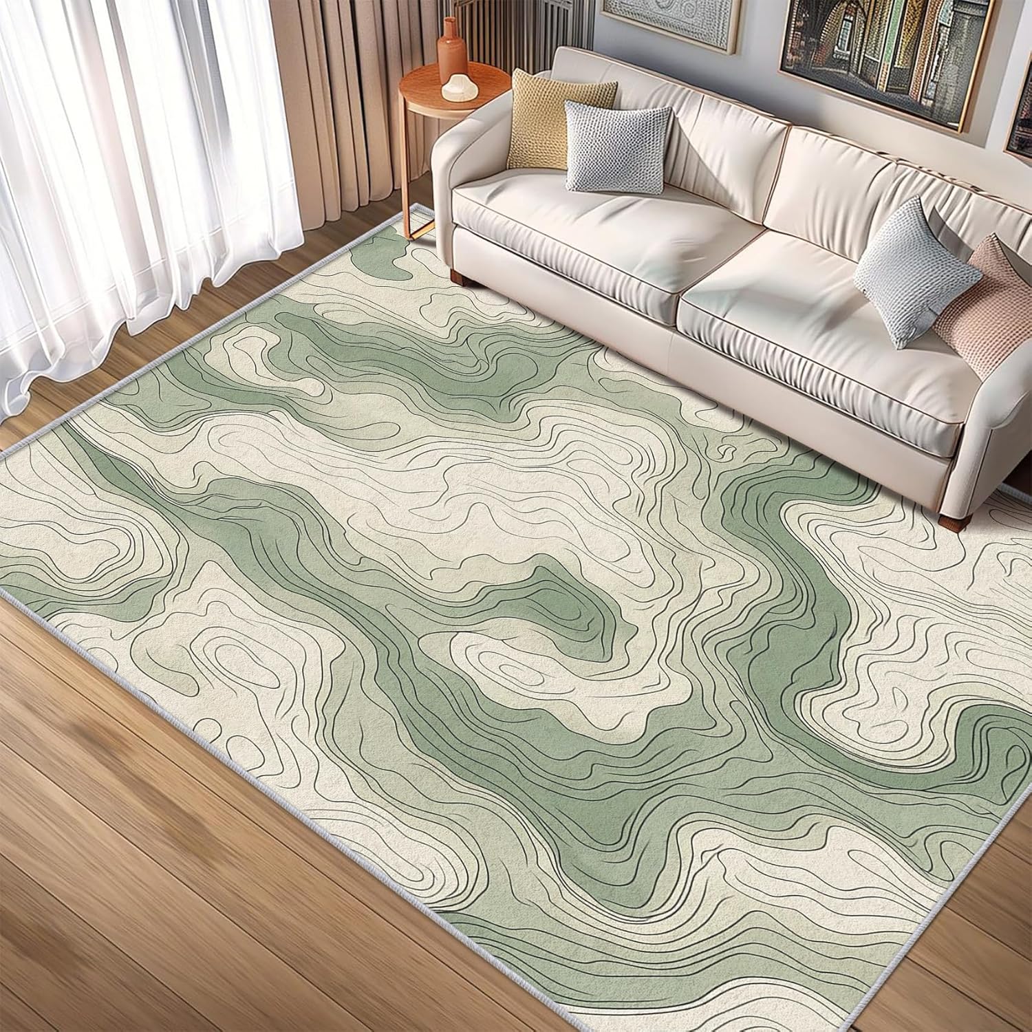 Topographic Line Area Rug