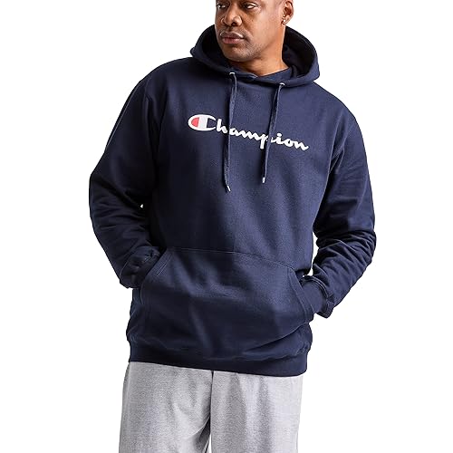 Champion Men's Fleece Script Logo Hoodie (Reg. Or Big &