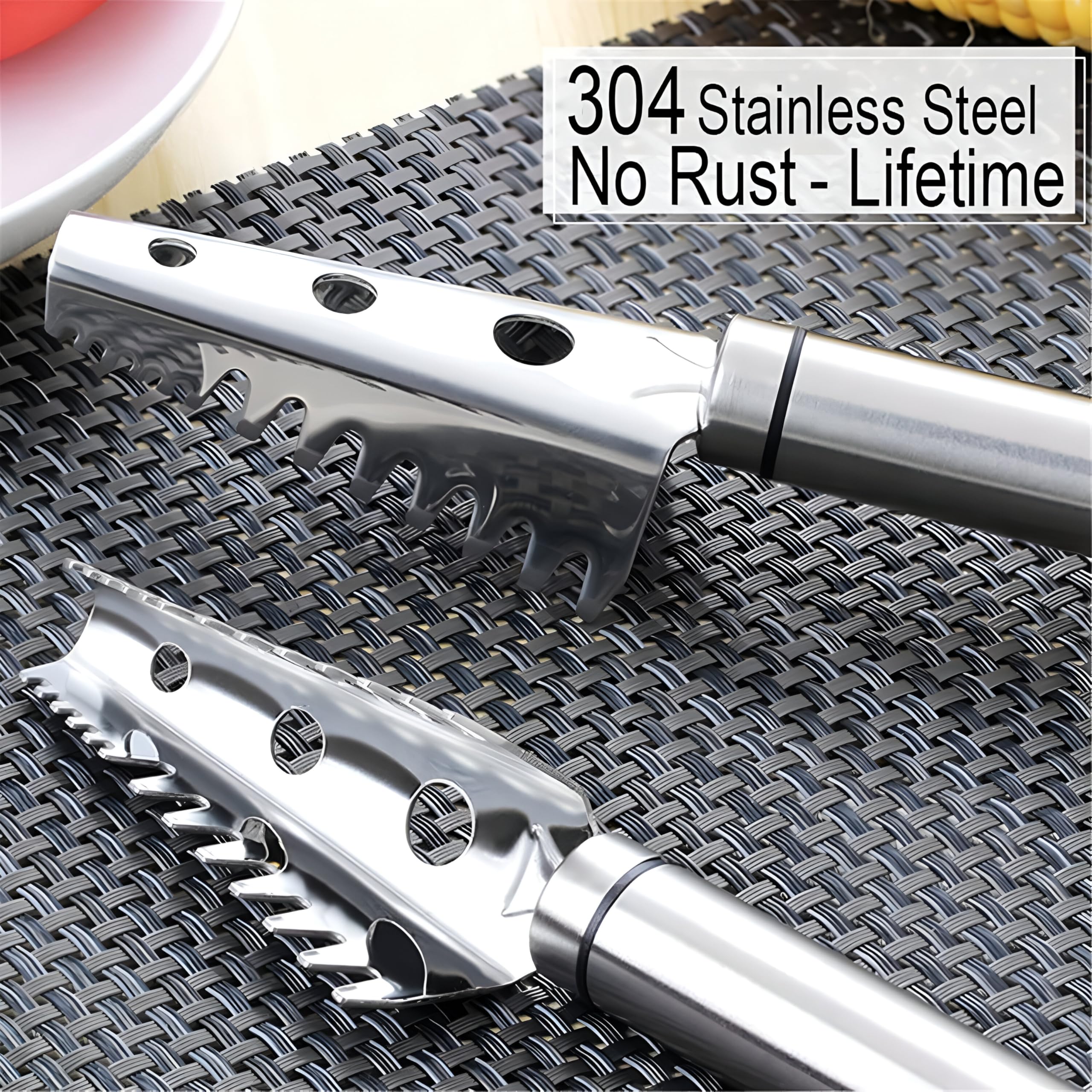 2PCS Stainless Steel Fish Scale Remover & Scraper Tool – Sawtooth Fish Scaler Cleaning Brush for Kitchen – Efficient Skin Remover & Cutter for Quick Fish Prep – Non-Slip Handle 1