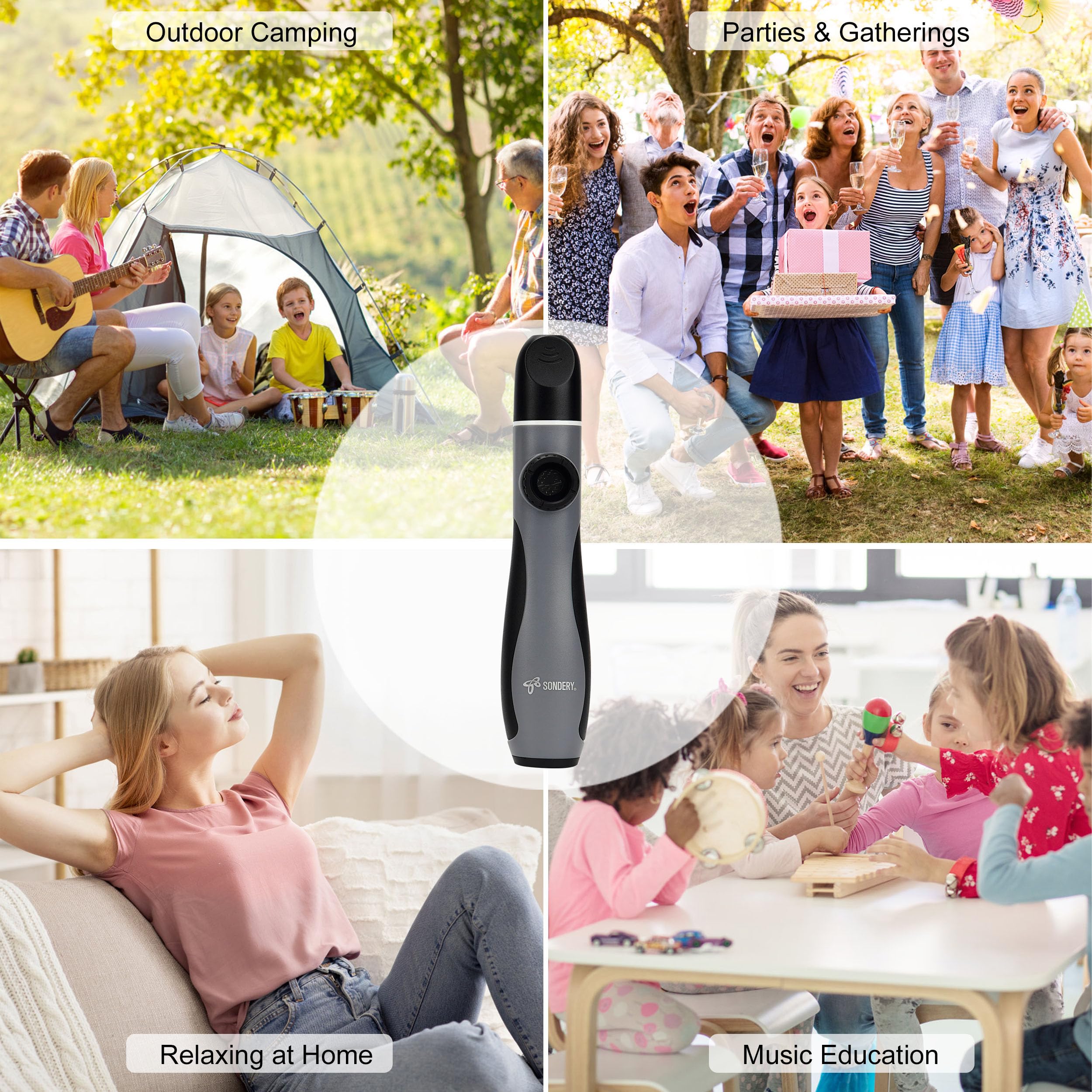 Sondery Kazoo basso professionale - Strumento a fiato portatile, con 5 membrane e cordino, per tutte le età