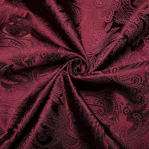 Miniatura 7 de DiBanGu Mens Shirt,Silk Long Sleeve Button Down Paisley Dress Shirts for Men Party Wedding