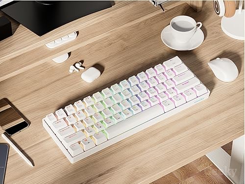 Miniatura 5 de Geeky GK61 60%  Teclado mecánico para juegos intercambiable en caliente  61 teclas multicolor RGB LED retroiluminado para jugadores de PCMac  ANSI