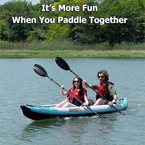 Miniatura 2 de Sea Eagle Kayak inflable Fasttrack de 385 pies de 12 pies 6 pulgadas para 1-3 personas con quilla externa rígida, experiencia de remo más suave,
