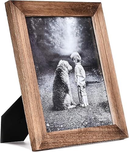Miniatura 9 de Yaetm - Marco de fotos de 11 x 14 pulgadas, marco de fotos de madera maciza natural para montaje en pared, vidrio de alta definición negro