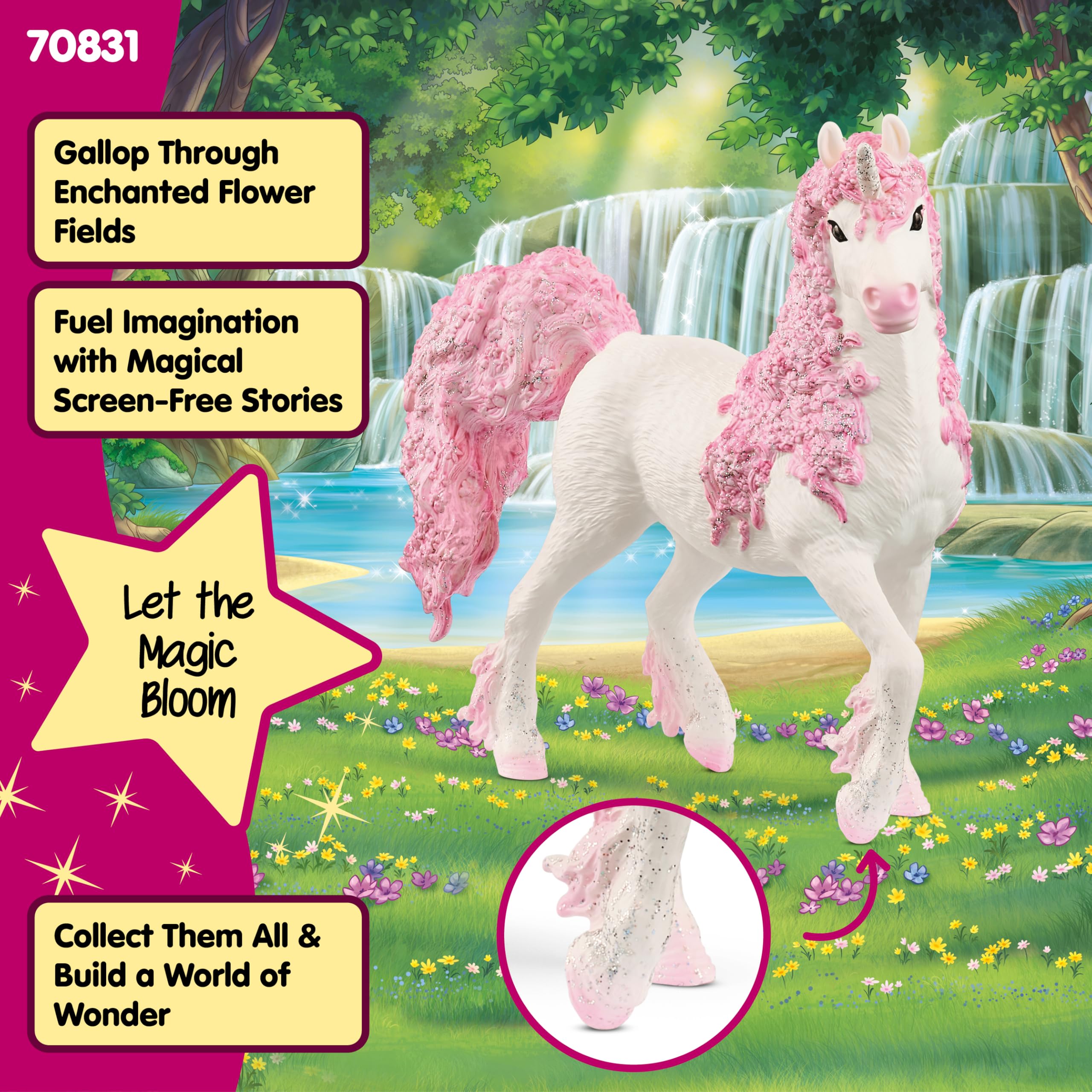 SCHLEICH Bayala Flower Unicorn Mare for Girls and Boys Ages 5+, Multicolor, Large - Image 4
