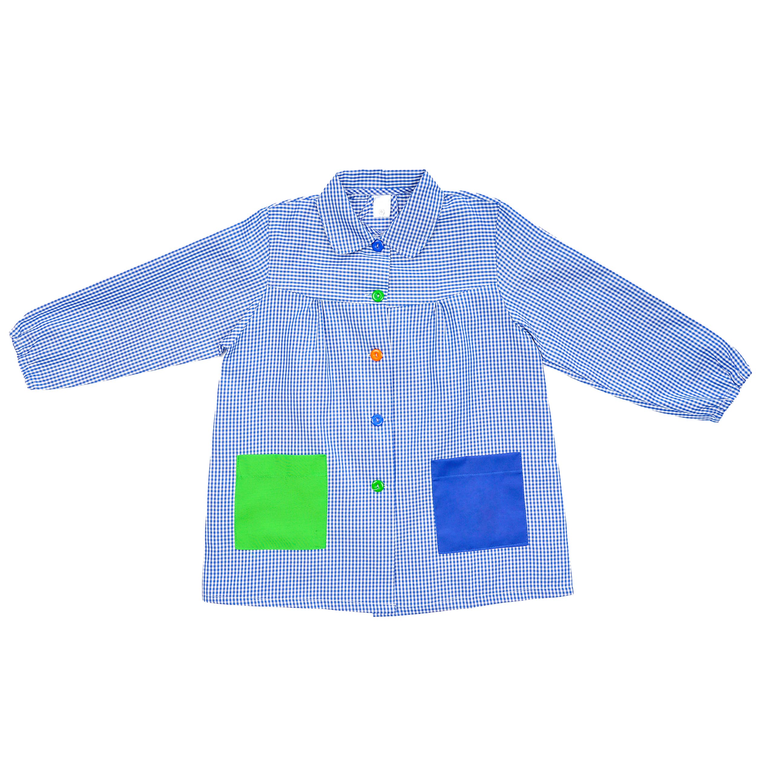 H HANSEL HOME Tablier d'École avec Boutons et Col pour Enfant et Garçon, Tablier Blouse Élastique aux Poignets et au Cou Puor l'École e Artisanat