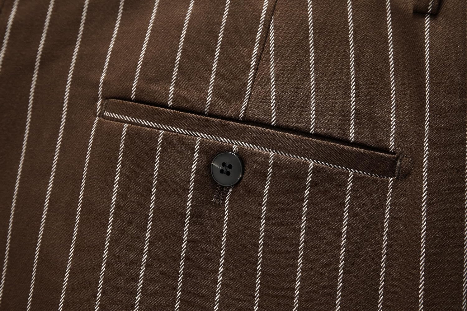 MOGU Men’s Striped Slim Fit Dress Pants – Lightweight Flat Front Pinstripe Suit Trousers, Business Casual Slacks - Image 5