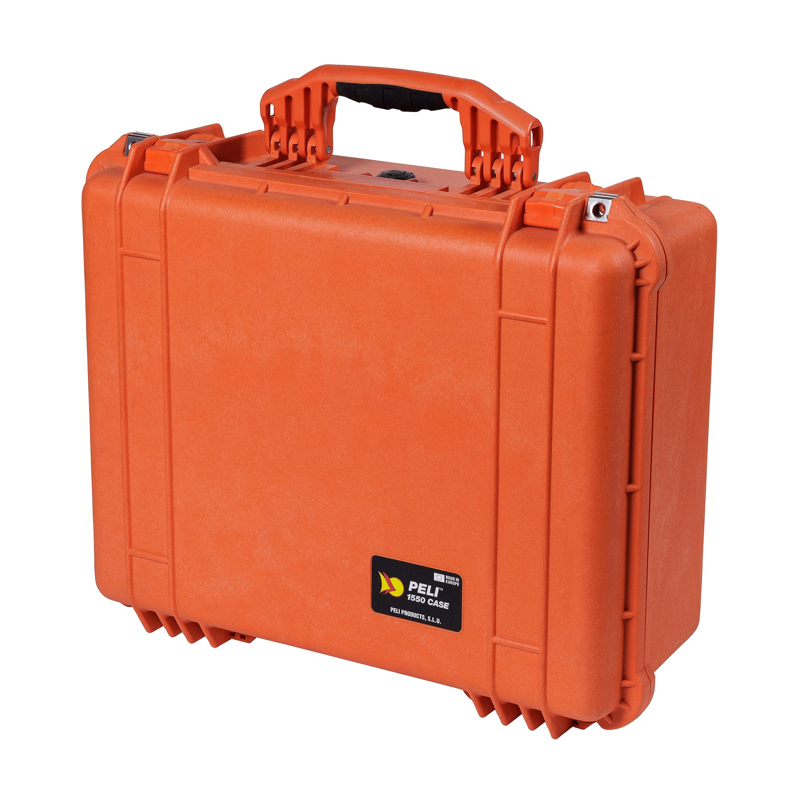 PELI 1550 Waterproof Protective Case, IP67 Watertight and Dustproof, 61L Capacity, Made in Germany, No Foam, Orange